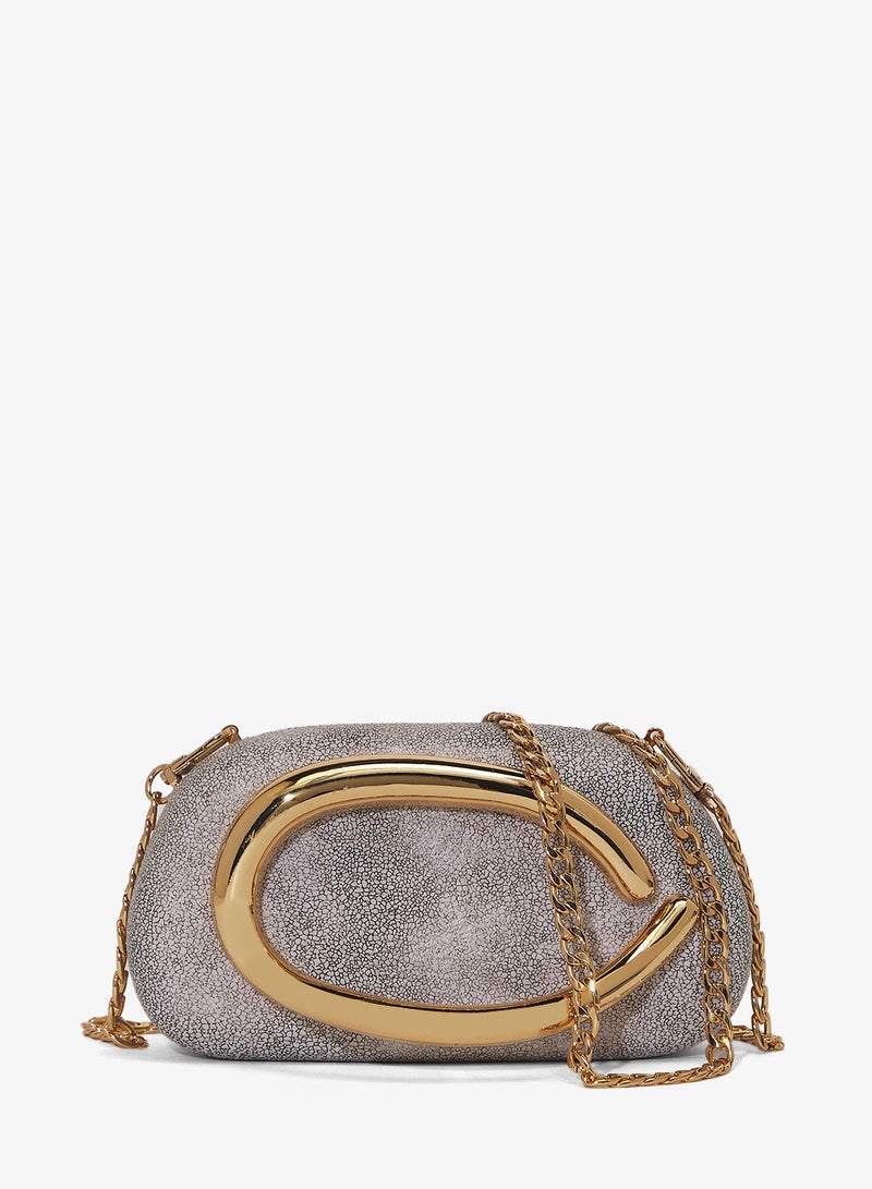 Ella Limited Edition Gold Accent Embellished Metallic Clutch - Image 1