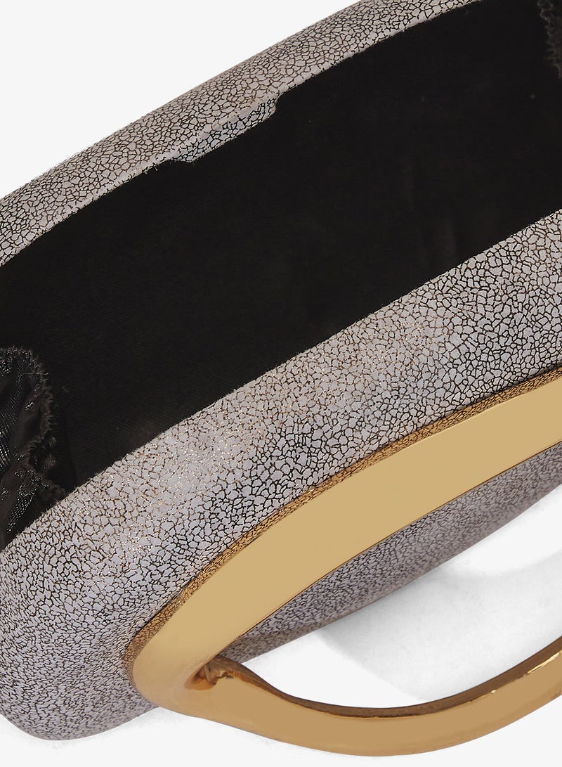 Ella Limited Edition Gold Accent Embellished Metallic Clutch - Image 4