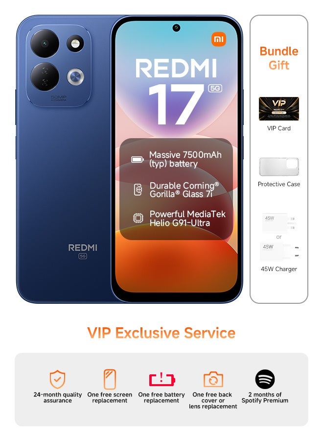 Xiaomi Redmi 17 Dual SIM 5G Blue 4GB RAM 128GB - Global Version
