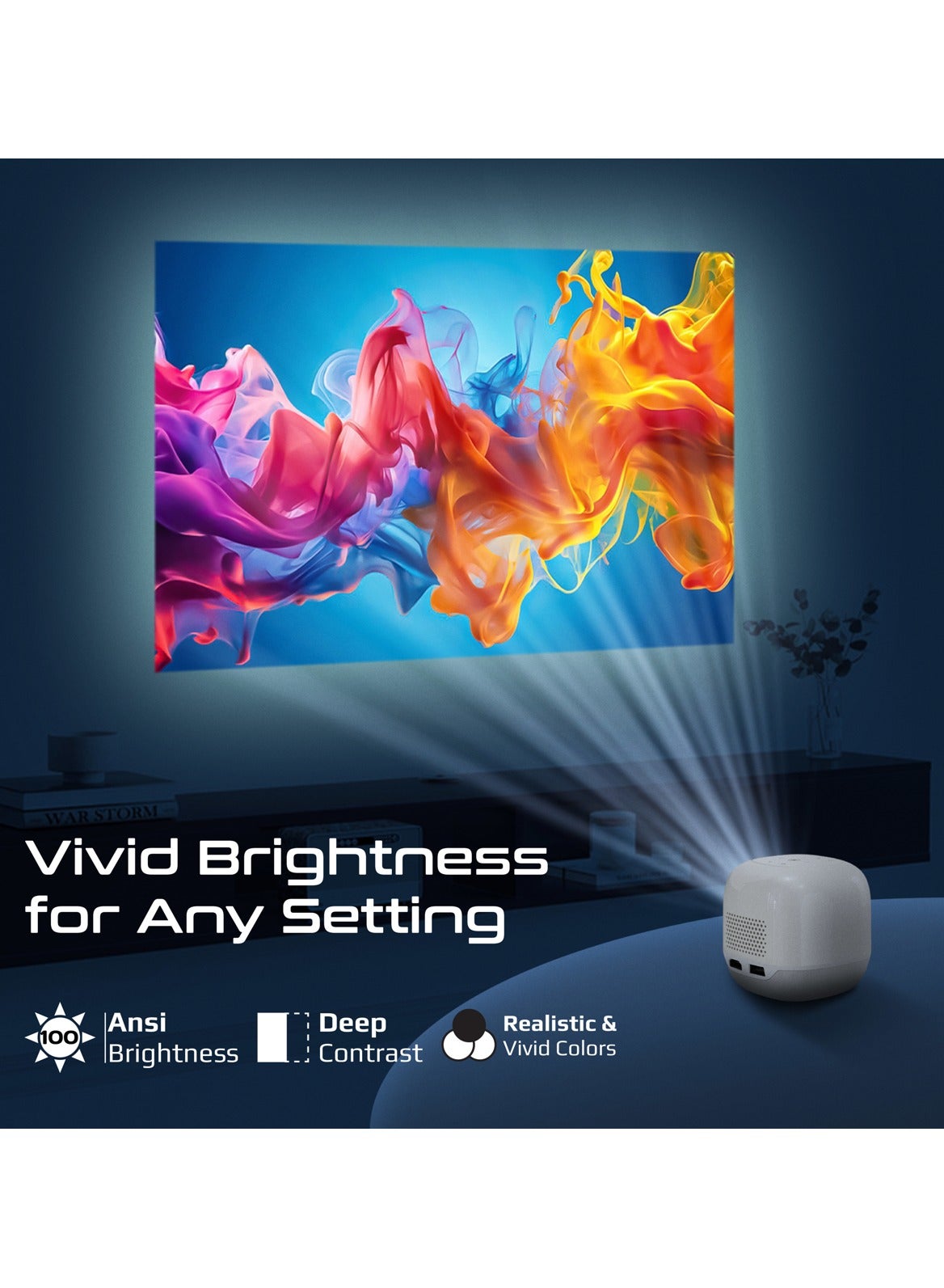 Promate Cubecast-2 Mini Projector - White