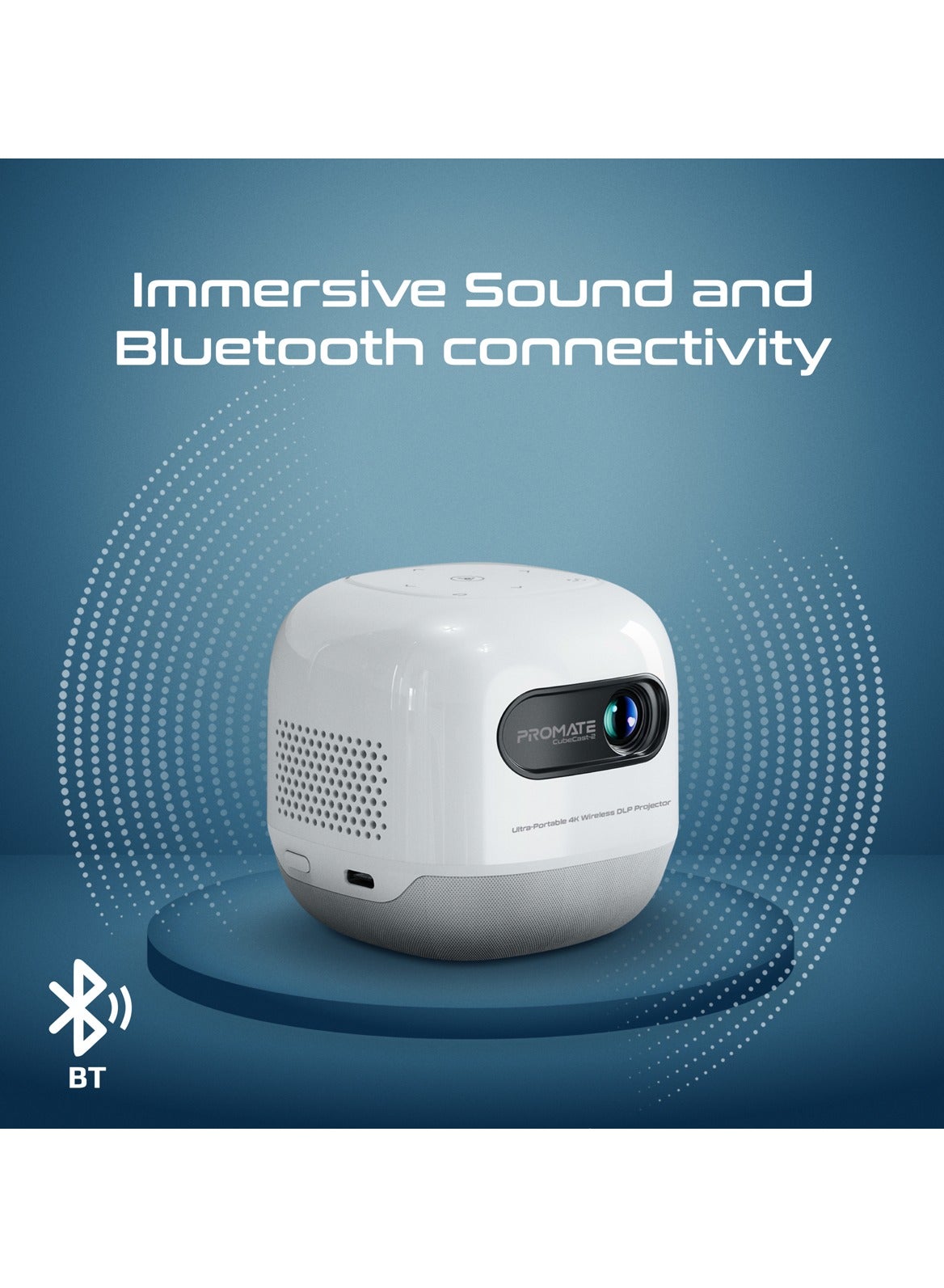 Promate Cubecast-2 Mini Projector - White