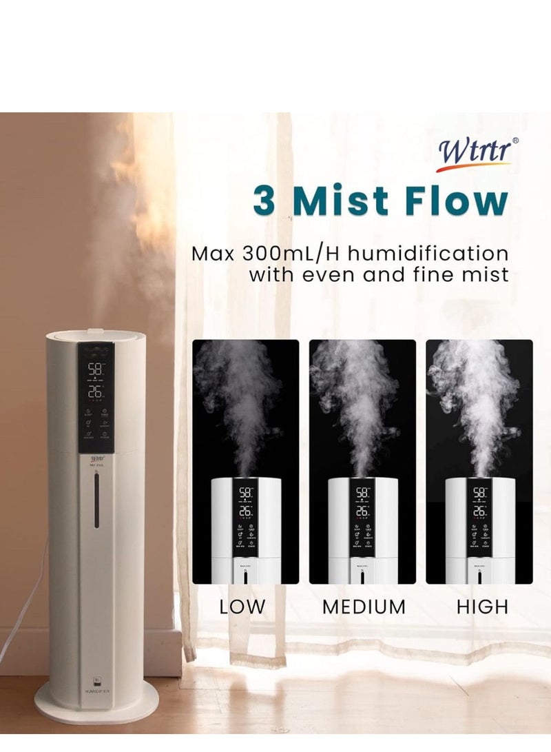 وترتر مرطبات Wtrtr 9L-10L، مرطب للأرضيات، مرطبات لغرفة النوم لغرفة كبيرة مع أنبوب ممتد، مرطب للغرفة بالرذاذ البارد (9L) - Image 3