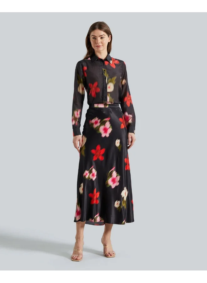 غانت MIDI FLORAL PRINT A-LINE SKIRT