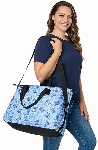 Disney Tote Duffel Bag Stitch Blue All Over Print Weekender Travel (Stitch Blue) - Image 5