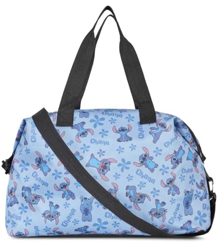 Disney Tote Duffel Bag Stitch Blue All Over Print Weekender Travel (Stitch Blue) - Image 1