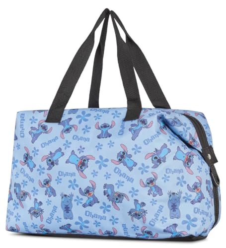 Disney Tote Duffel Bag Stitch Blue All Over Print Weekender Travel (Stitch Blue) - Image 2