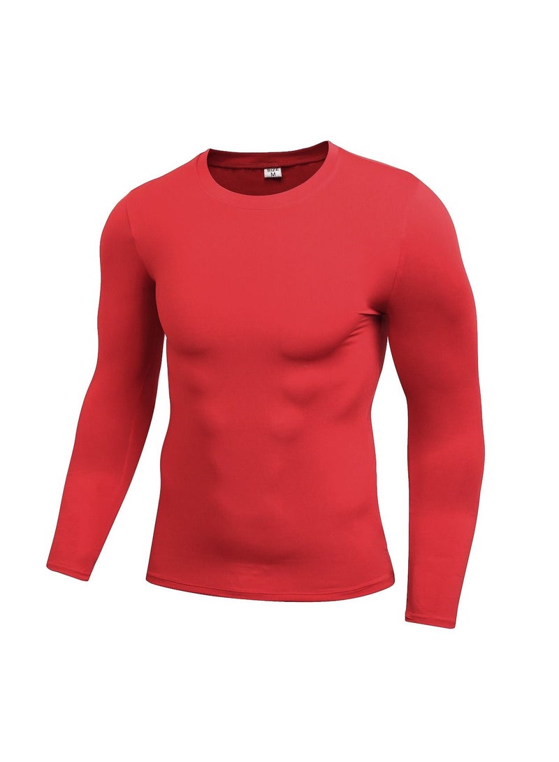 نيبمينينت Men Quick Dry Breathable Long Sleeve Shirt Red - Image 1