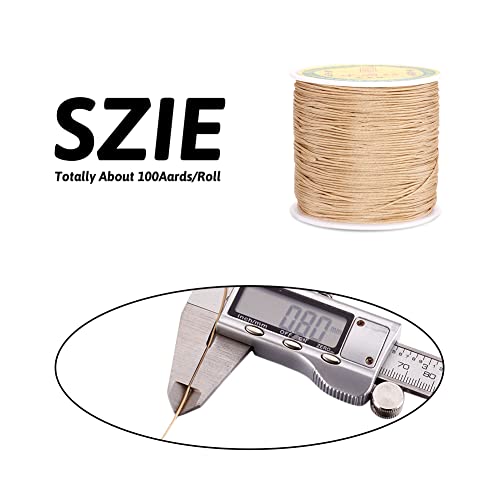 EEE ELECRELIVE 100 Yards 0.8mm Braided Nylon Crafting Thread Chinese Knotting Beading String Macrame Cord Rope for Necklace Bracelet Jewelry Craft Making, Burlywood - Image 3