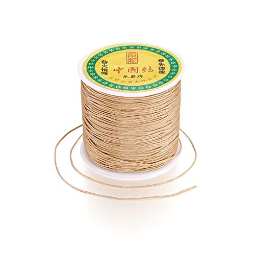 EEE ELECRELIVE 100 Yards 0.8mm Braided Nylon Crafting Thread Chinese Knotting Beading String Macrame Cord Rope for Necklace Bracelet Jewelry Craft Making, Burlywood - Image 1