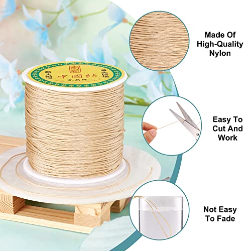 EEE ELECRELIVE 100 Yards 0.8mm Braided Nylon Crafting Thread Chinese Knotting Beading String Macrame Cord Rope for Necklace Bracelet Jewelry Craft Making, Burlywood - Image 2