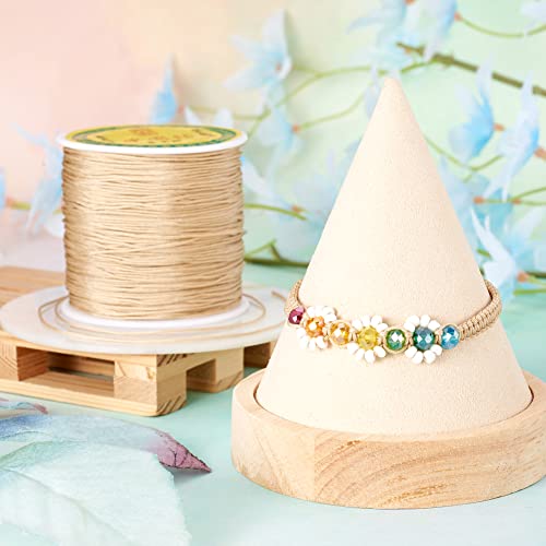 EEE ELECRELIVE 100 Yards 0.8mm Braided Nylon Crafting Thread Chinese Knotting Beading String Macrame Cord Rope for Necklace Bracelet Jewelry Craft Making, Burlywood - Image 5