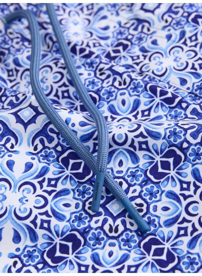 JACK & JONES  Printed Drawstring Swim Shorts for Men | Best Price UAE