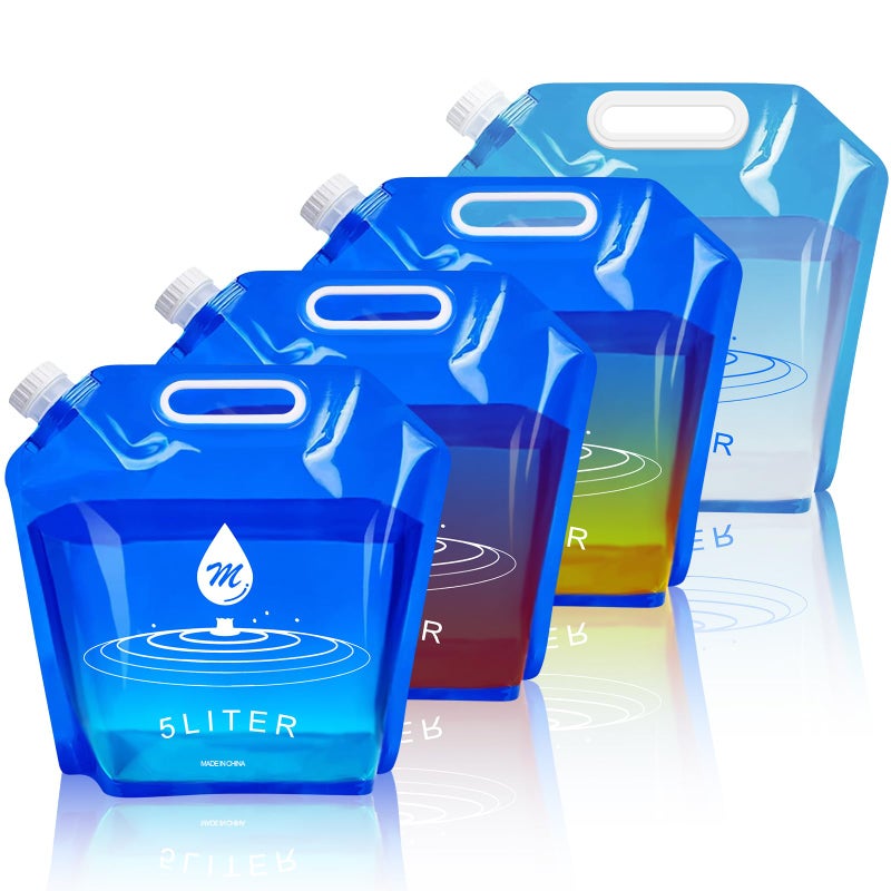SOCATER Water Container Bags 4 Packs BPA Free NoLeak Foldable Plastic 13 Gallon Water Container Bag for Camping Hiking Backpack Emergency Storage Jug - Image 2