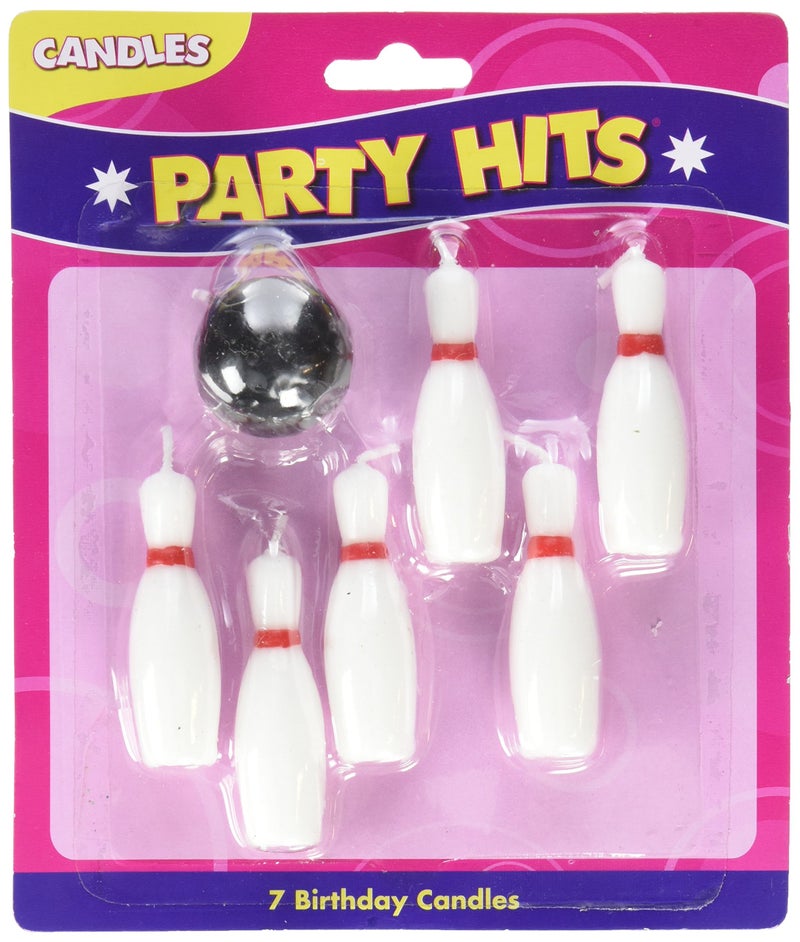 Oasis Supply 7pc Bowling Pins and Ball Candle Set – Perfect for Bowling Cake Decorating Plus Added Cupcake Picks or Stickers - Image 2