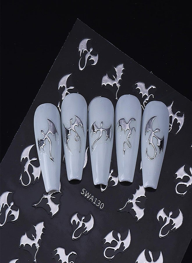 LYLYNB Halloween Nail Stickers 6 Sheets Halloween Nail Decals 3D Self Adhesive Manicure Decorations Hallowee Theme Design Nail Art Stickers DIY Acrylic Nails Accessories for Women and Girls - Image 5
