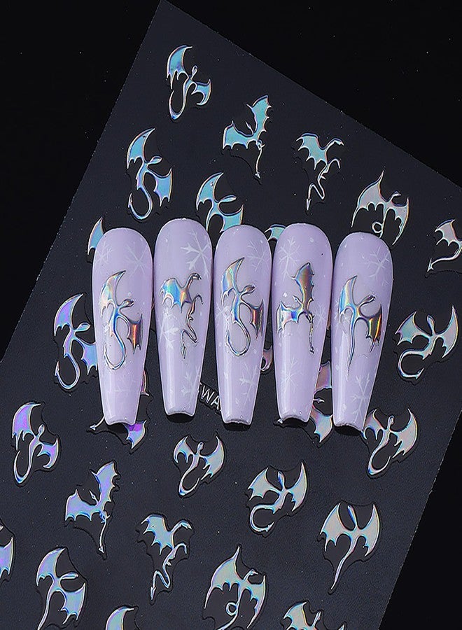 LYLYNB Halloween Nail Stickers 6 Sheets Halloween Nail Decals 3D Self Adhesive Manicure Decorations Hallowee Theme Design Nail Art Stickers DIY Acrylic Nails Accessories for Women and Girls - Image 3