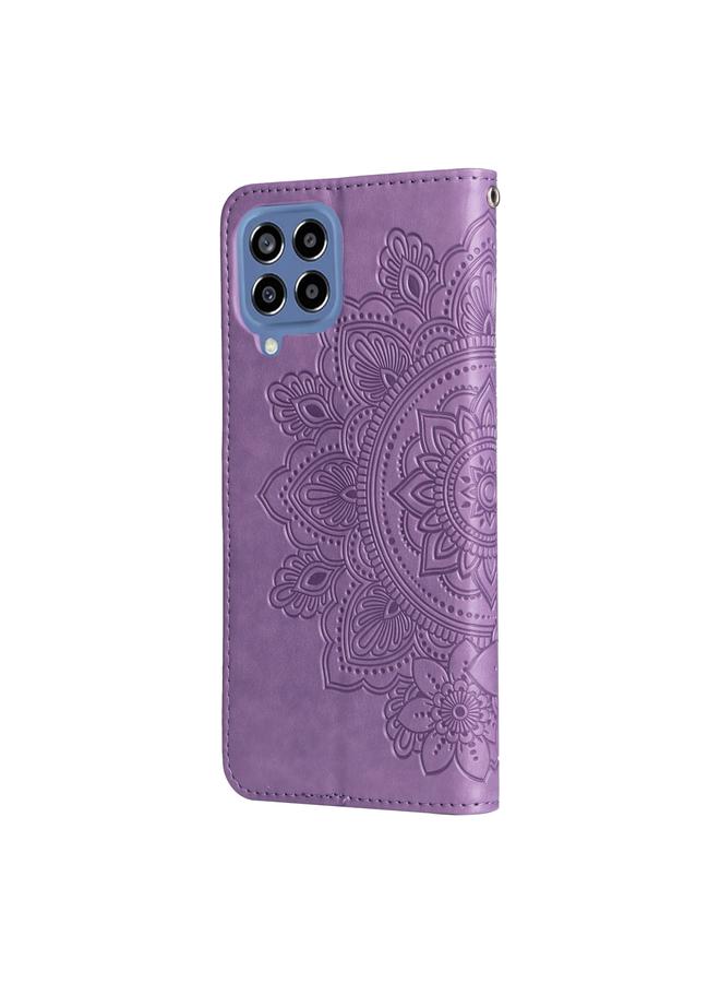 S-TOP Case For Samsung Galaxy M33 5G Global 7-petal Flowers Embossing Pattern Leather Phone Case - Image 3