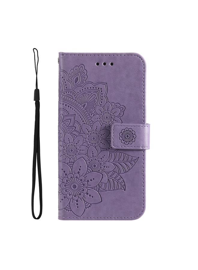 S-TOP Case For Samsung Galaxy M33 5G Global 7-petal Flowers Embossing Pattern Leather Phone Case - Image 2
