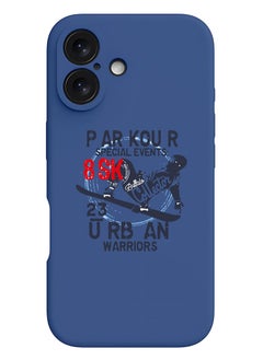 Theodor iPhone 16 Blue Protective Slim Fit Case Liquid Silicone Cover with Full Body Protection Anti-Scratch Shockproof Case For iPhone - Parkour special events  - Image 1