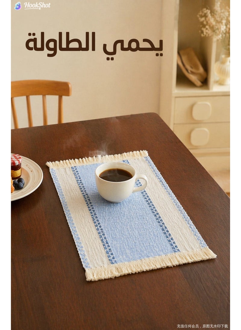 TAYRAN Placemats, washable coffee mats, heat-resistant, bohemian-style patchwork cotton placemats, suitable for kitchen and dining table decoration. - Image 4
