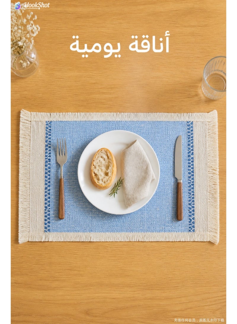 TAYRAN Placemats, washable coffee mats, heat-resistant, bohemian-style patchwork cotton placemats, suitable for kitchen and dining table decoration. - Image 2