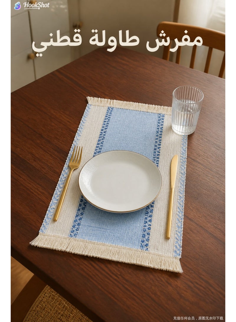 TAYRAN Placemats, washable coffee mats, heat-resistant, bohemian-style patchwork cotton placemats, suitable for kitchen and dining table decoration. - Image 1