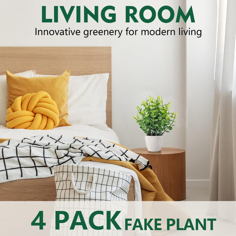 FAVOWREATH 2 Pack Fake Plants Ceramic Mini Artificial Greenery Potted Plants for Home Decor Office Decor Room Decor Farmhouse Decor Indoor Table Bathroom Decor - Image 5