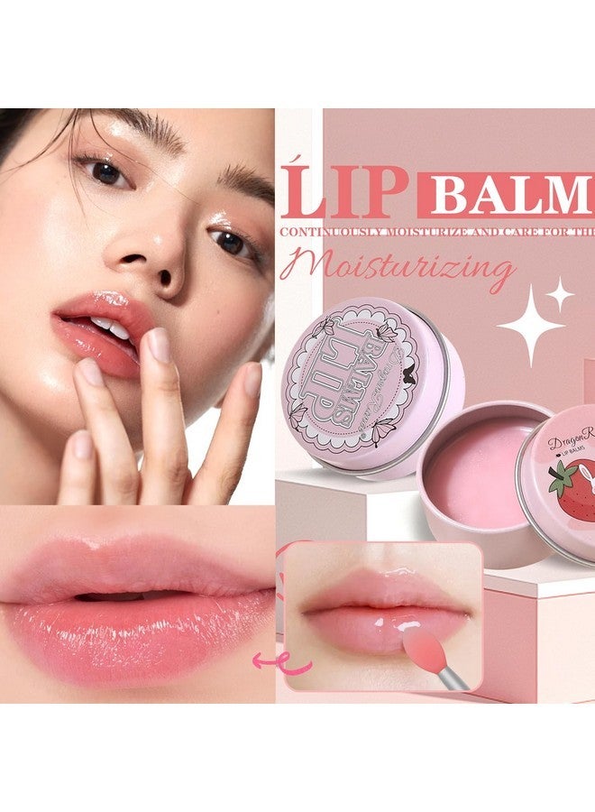 FirstFly 4 Pack Moisturizing Lip Masks, Strawberry Vitamin E Lip Balm Lip Care Gifts for Women Girls, Conditioning Lip Mask and Lip Butter Melting Balm for Dry Lips (Strawberry & Coconut & Peach & Cherry) - Image 3