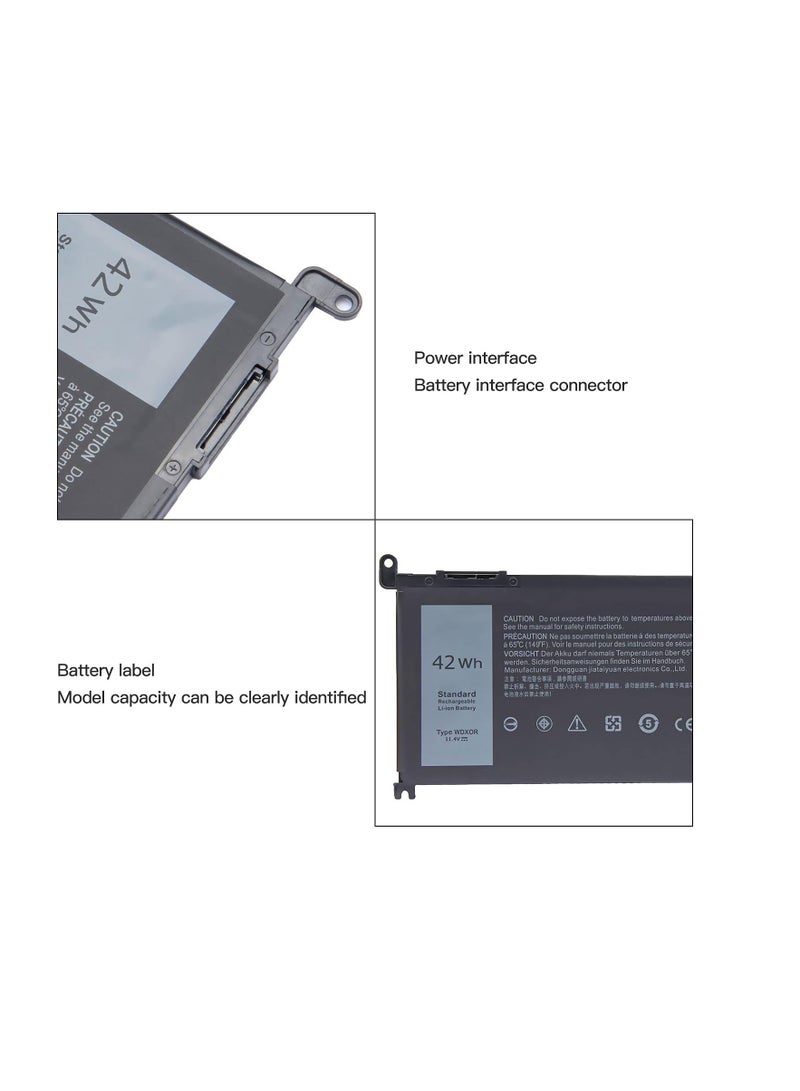 Terabyte بديل بطارية اللابتوب WDXOR لجهاز Dell Latitude 3480 3580 3189 3379، Inspiron15 5378 5565 5567 5568 5578 5579 5368 5378 5379 5765، 7560 7570 7573 7579 7580 7569 7368 7378، Vostro 5468 - Image 2