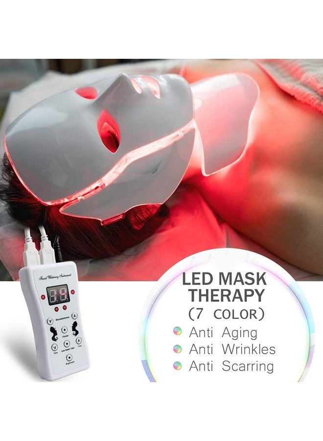 ACM LED Face Mask Light Therapy - 7 Color Skin Rejuvenation Therapy LED Photon Mask Light Facial Skin Care with Neck Care Anti Aging Skin Tightening Wrinkles Toning Mask - Image 2