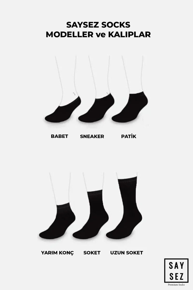 سايسيز Bamboo Women's Ballerinas Black-White-Grey Socks Seamless Invisible Anti-Slip Heel Silicone Premium Set of 6