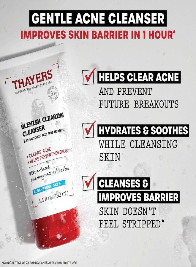 THAYERS Blemish Clearing Face Cleanser with 1.5% Salicylic Acid, Acne Treatment Face Wash, Soothing and Non-Stripping Skin Care, 4.4 Fl Oz - Image 3