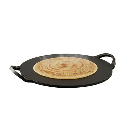 TRILONIUM Triple-Seasoned Iron Boulder Mini oothapam Dosa Tawa 24 cms, 2.1 Kgs - Image 1