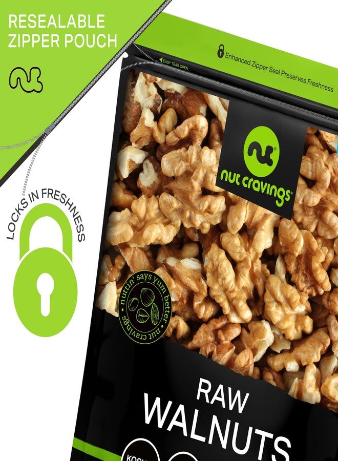 NUT CRAVINGS - Raw Walnuts Halves & Pieces, Unsalted, Shelled, (16oz - 1 LB) Packed Fresh in Resealable Bag - Kosher Healthy Snack, Food Assortments Ideal for Trail Mixed Nuts - Image 5