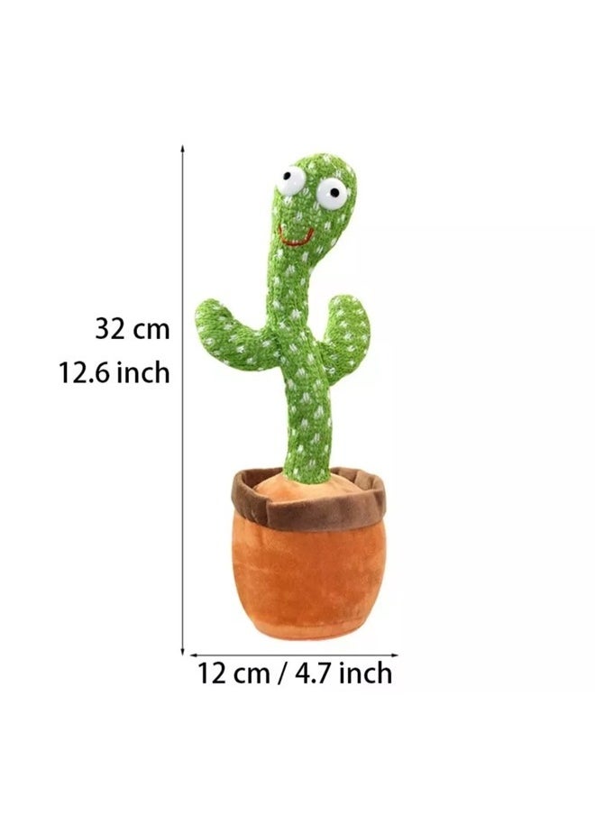 Dancing Singing Talking Cactus Plush Toy Batteries Required Premium Quality 32x12x12cm