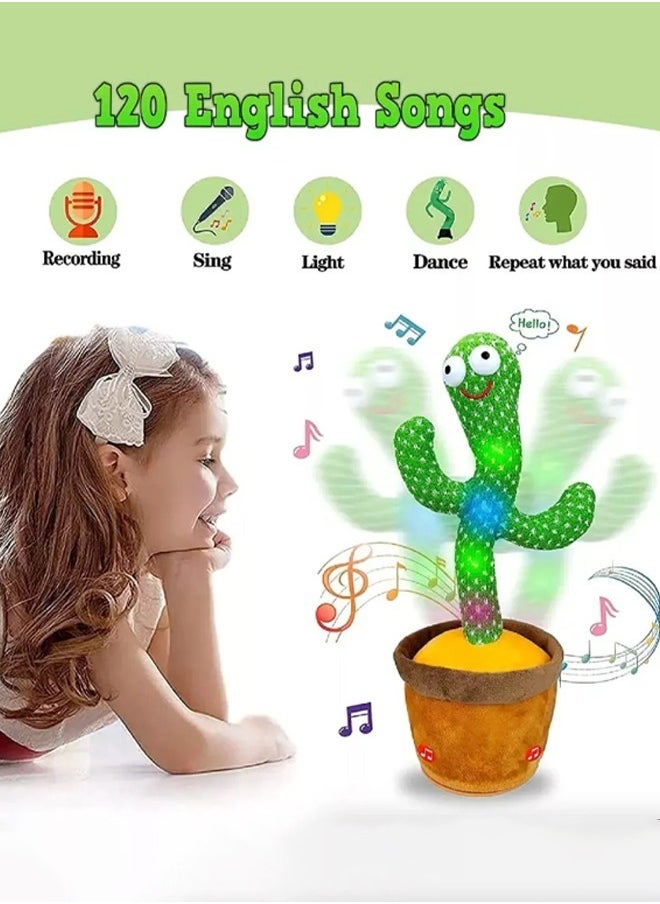 Dancing Singing Talking Cactus Plush Toy Batteries Required Premium Quality 32x12x12cm