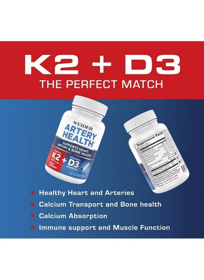 Artery Health For Heart Immune And Bone Support With Vitamin K2 (180Mcg) & Vitamin D3 (5000Iu) 30 Veggie Capsules - pzsku/Z7FCA57BAC3D983F6FAD5Z/45/_/1698053469/4d8a94e5-df12-4380-9021-5b8a445880cb