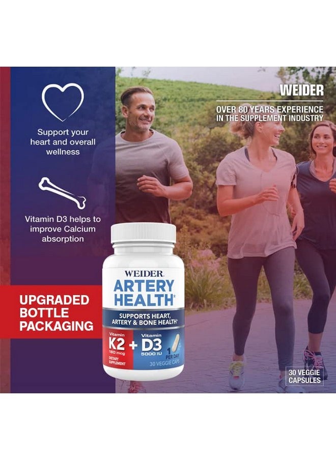 Artery Health For Heart Immune And Bone Support With Vitamin K2 (180Mcg) & Vitamin D3 (5000Iu) 30 Veggie Capsules - pzsku/Z7FCA57BAC3D983F6FAD5Z/45/_/1698053472/65c7e977-347f-4873-a9df-596489b62e05