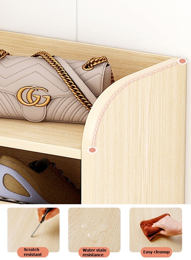 fashionhome 5 Tier Household Upgraded Design Shoe Rack Large Space Shoe Organizer Storage 15mm Thick Wood Rack 80x80x35cm - Image 5
