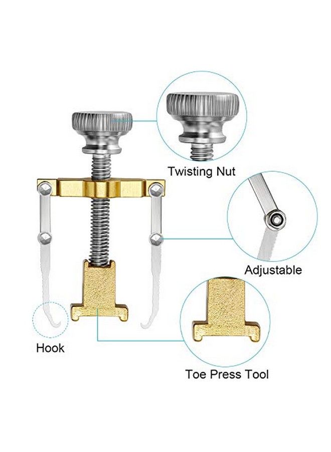 Mudder 2 Pieces Ingrown Toenail Lifter Ingrown Toenail Tool Toe Clamp Stainless Steel Foot Care Tool For Paronychia (Gold) - Image 4