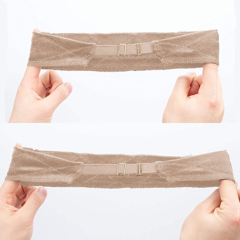 gexworldwide GEX Wig Grip Band with Adjustable Elastic Closure Flexible Velvet No Slip Wig grip Headbands Cap for Wigs(Beige) - Image 4