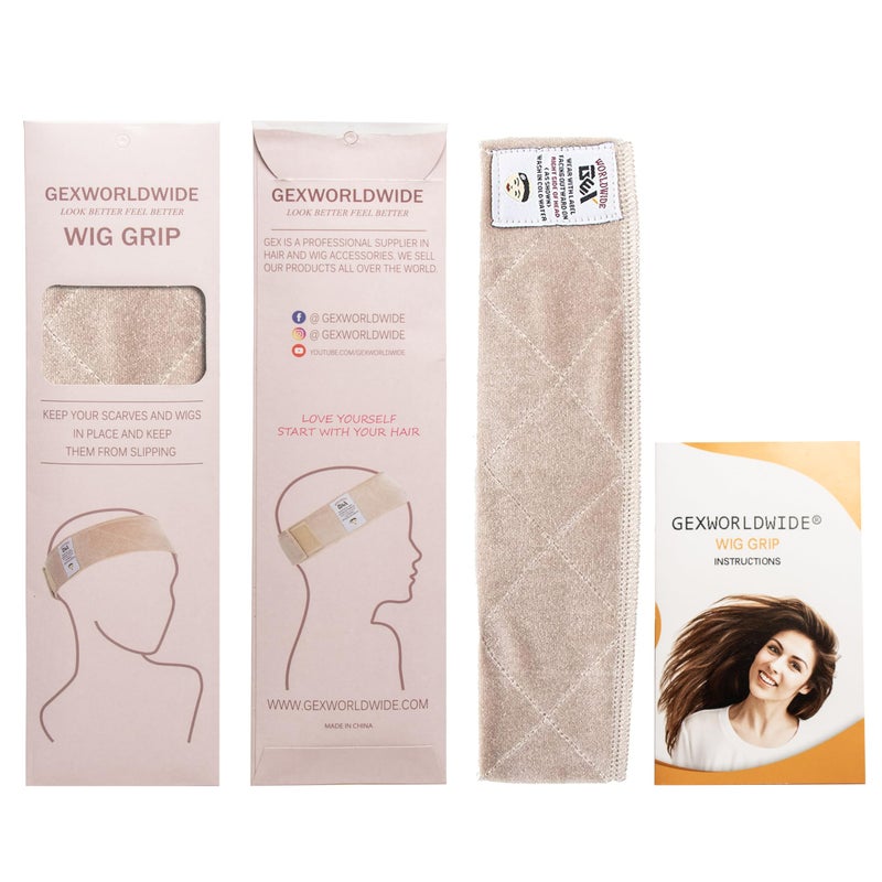 gexworldwide GEX Wig Grip Band with Adjustable Elastic Closure Flexible Velvet No Slip Wig grip Headbands Cap for Wigs(Beige) - Image 5