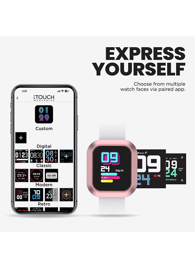 iTouch - Flex Series Smartwatch With Interchangeable Case And Strap Blush Pink Case Blush Pink Silicone Strap - Image 1