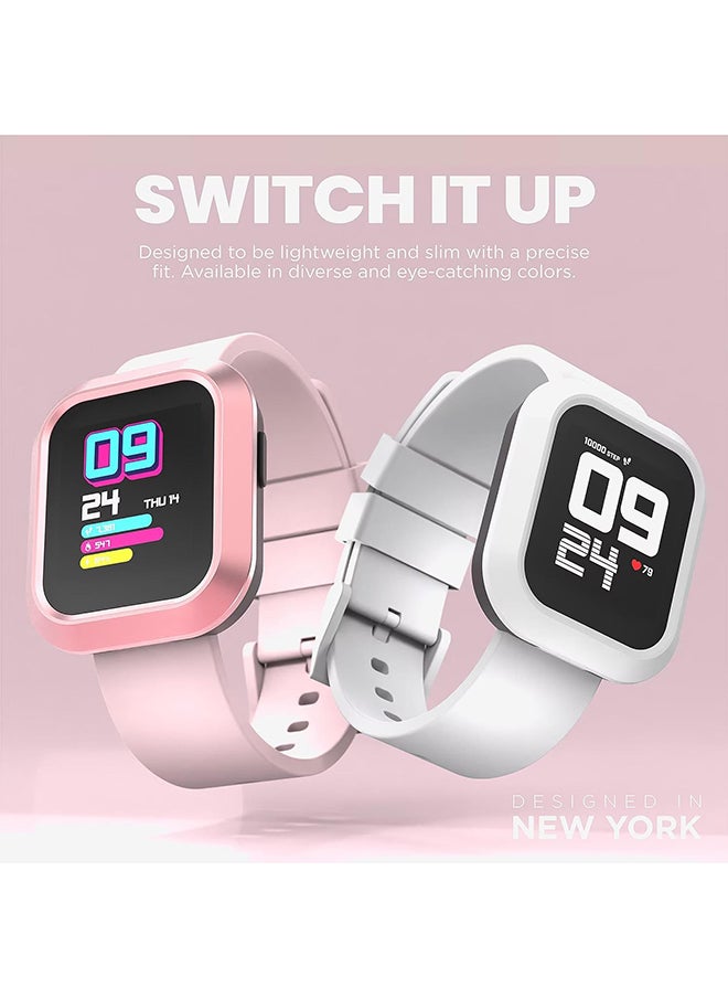 iTouch - Flex Series Smartwatch With Interchangeable Case And Strap Blush Pink Case Blush Pink Silicone Strap - Image 1
