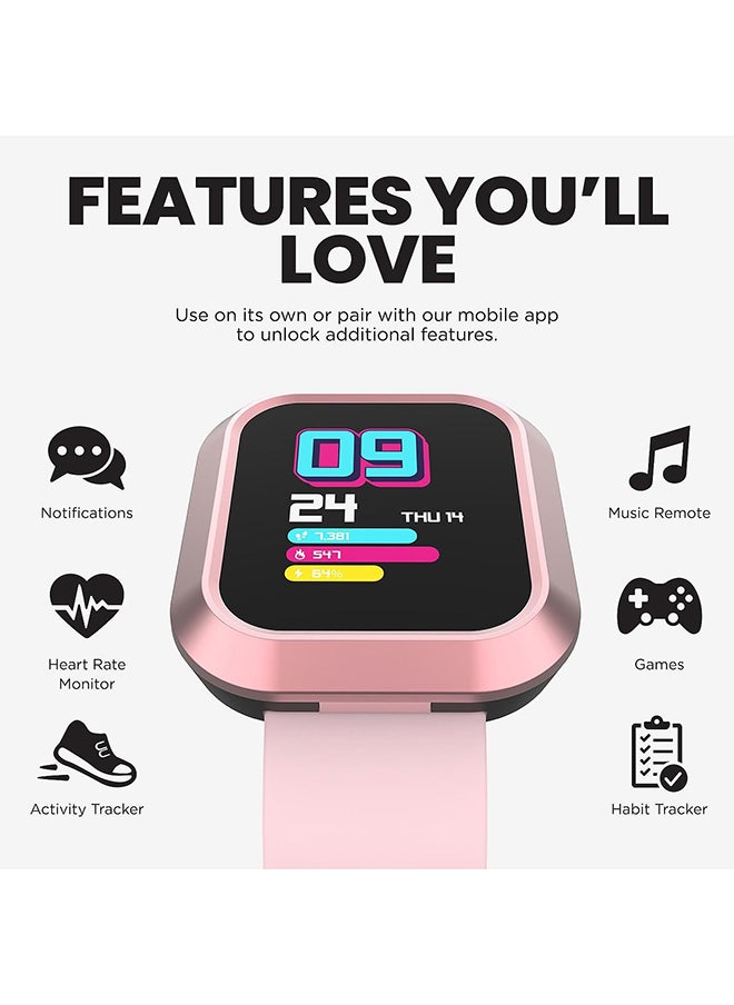 iTouch - Flex Series Smartwatch With Interchangeable Case And Strap Blush Pink Case Blush Pink Silicone Strap - Image 1