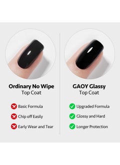 GAOY Gel Top Coat Builder Gel And Base Coat Set 3 Pcs 16Ml Clear Glossy No Wipe Combination For Uv Light Cure Gel Nail Polish  - Image 3