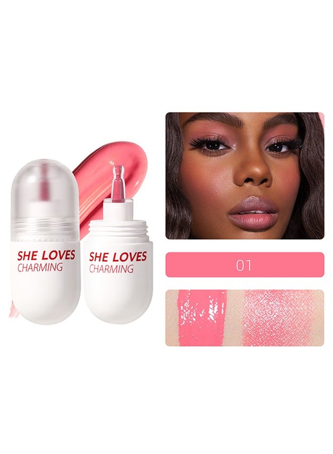 Sheloves Charming  Liquid Blush- Velvet Cream Lightweight Natural Looking Waterproof Long Lasting Blush Makeup for Cheek Natural Looking Soft Cream Liquid Blush Stick (#01) - Image 1