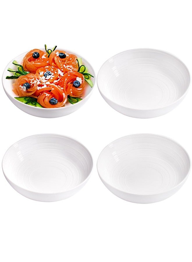 BOSILI 7.83 Inch White Ceramic Dinner Plates Set of 4, Durable Everyday Dishware Set for Salad Dessert Microwave Dishwasher Safe - Image 1