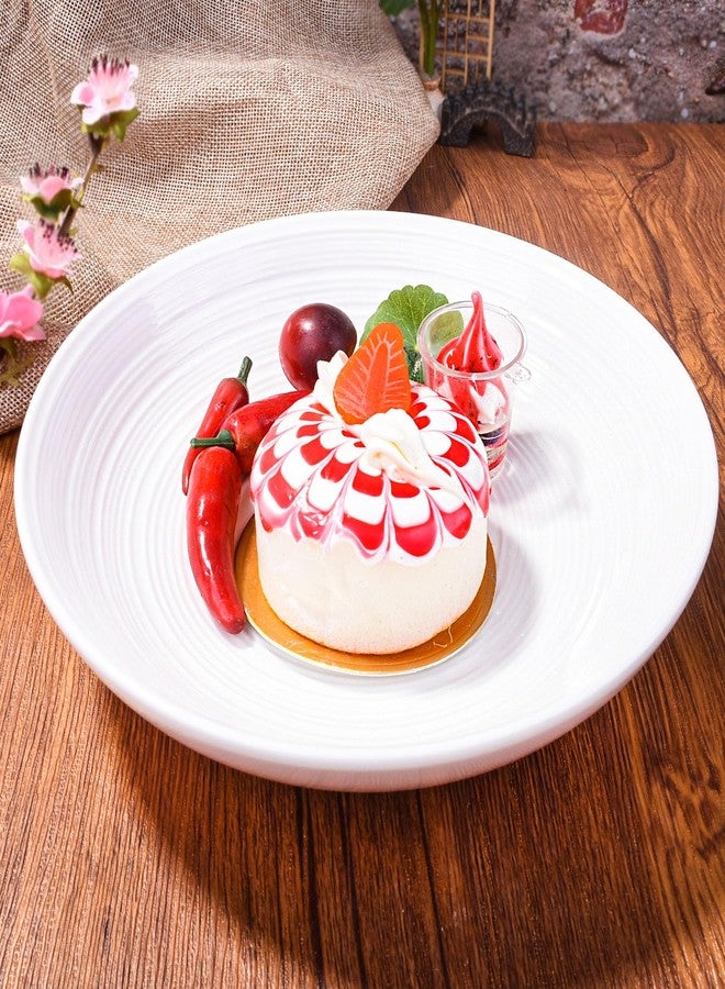 BOSILI 7.83 Inch White Ceramic Dinner Plates Set of 4, Durable Everyday Dishware Set for Salad Dessert Microwave Dishwasher Safe - Image 2