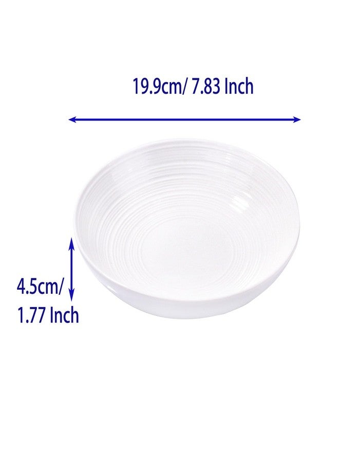 BOSILI 7.83 Inch White Ceramic Dinner Plates Set of 4, Durable Everyday Dishware Set for Salad Dessert Microwave Dishwasher Safe - Image 3